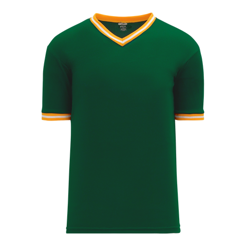 Athletic Knit V-Neck Baseball Jersey with Knitted Trim (BA1333)